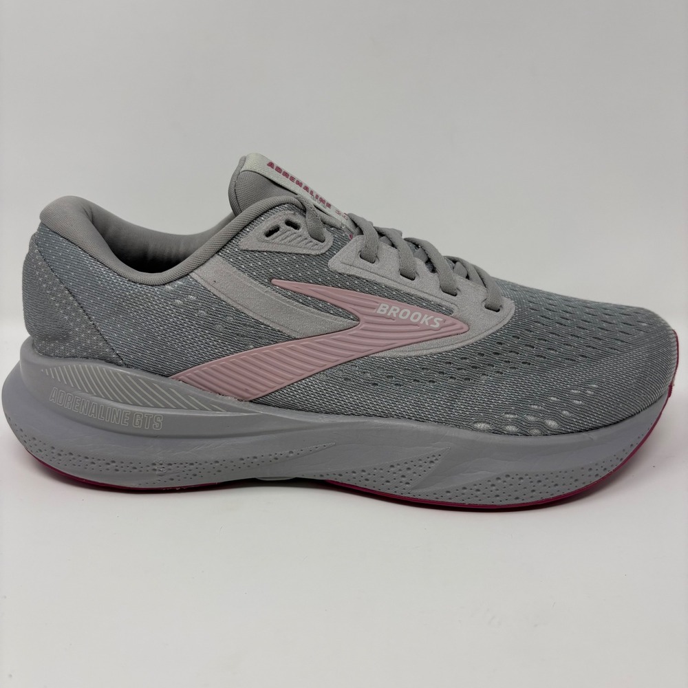 Brooks Adrenaline GTS 24 Women's Size 9 2E Extra Wide Grey Pink Running Shoes